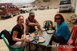 Lunch in Korzok, near Tso Moriri - Good, that Anne and Yann had bought a cheese, a welcome change from Dal & Rice - Ladakh, India