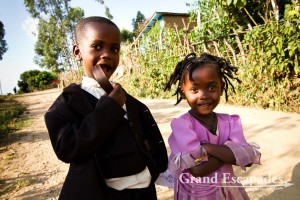 Two kids in their "Sunday Dress", Downtown Jinka - Lower Omo Valley, South Ethiopia