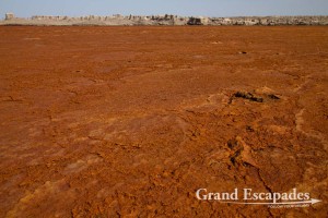 Red soil and rock formations near Dallol, Danakil Depression, Ethiopia