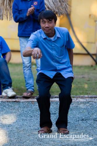 Competition of Pétanque in Luang Prabang, Laos