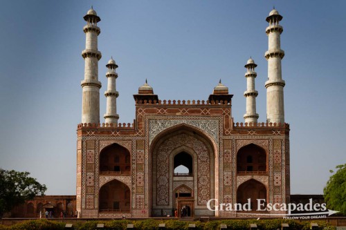 Gate at the Akbar's Mausoleum, Agra, Rajasthan, India