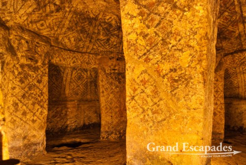 Tombs dug out of soft volcanic rock to place urns filled with bones, Segovia site, Tierradentro, Cauca, Colombia, South America