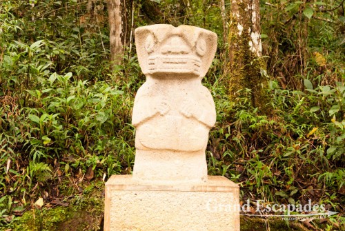 One of the 130, 5000 year old scultures, in San Agustin, in the archaeological park, Huila, Colombia, South America