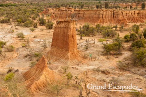 A short walk from the Observatory takes you into amidst incredible rock formation of different reddish colours, the ?Laberintos de Cusco? (Cusco Labyrinths), dotted with different cactuses. The little towers, cliff and ravines were sculptured by the wind and infrequent rain