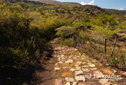 What a great walk! We left shortly before 9:00 am, because then the first part, which takes you straight down, is still in the shade. Later it got really hot and there is only one little farm along the whole 9 kilometers trail that had a sign outside ?se vende agua?. Otherwise we only ran into an elderly lady herding her goats that nibbled on shrubs