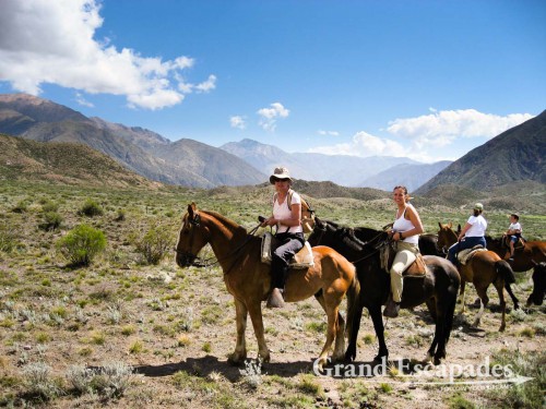 Heidi went horseback riding in beautiful landscape with the Andean backdrop, while Gilles tried rafting for the first time