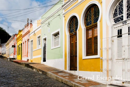 Olinda, old Colonial Town near Refice, Brazil - In the historic center, each house has a specific color ... In former times, the color of the house would stand for its address!