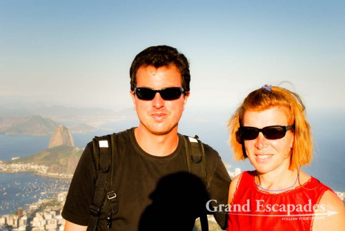 Gilles & Heidi with the Pao de Acucar in the background ... Rio de Janeiro, Brazil