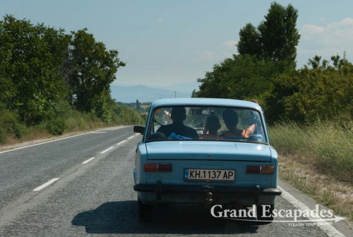 Old Lada, on the way to Melnik, Bulgaria, Europe