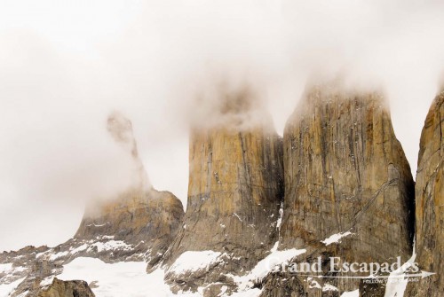 Trekking the "W" in Torres del Paine, Patagonia, Chile - View of the 3 "Torres" from the Mirador