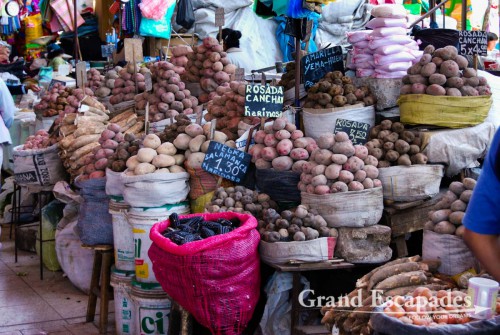 You find over 300 typs of potatoes in Peru - Market in Arequipa, Peru