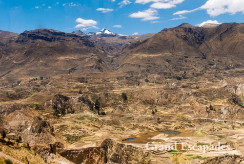 Near Chivay, the entry point of the Colca Canyon ... There are many terraces carved out from the steep mountain slopes. These terraces were made by the Incas and many are still used today!