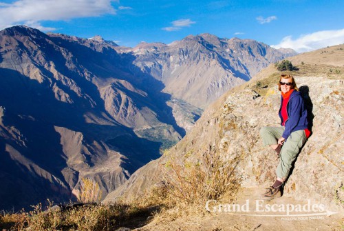 View of the Canyon de Colca (the 2nd deepest in the world at 3.179 meters) from the Mirador in Cabanaconde, Peru