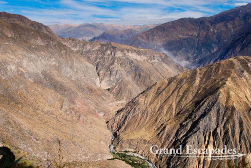 View of the Canyon de Colca (the 2nd deepest in the world at 3.179 meters) from the Mirador in Cabanaconde, Peru