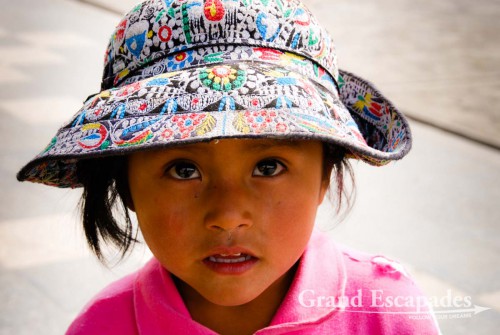 Young Girl (Lydia) with traditional hat, Cabanaconde, Colca Canyon, Peru