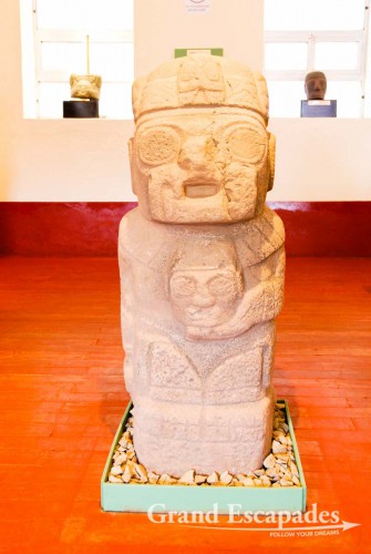 In the museum of Pucara - the one meter high sculpture of the "Beheader", a high-priest that holds a head in his arm. The persons this priest sacrificed were supposed to pass on to him their wisdom and their strength, Puno, Peru