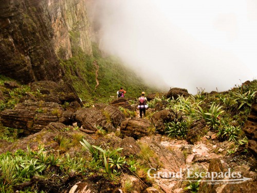 Trekking Mount Roraima, the highest Tepui or Tabletop Mountain, Venezuela - Getting down Mount Roraima ... in fog and rain!