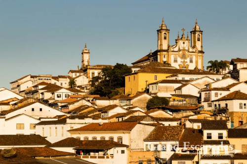 Colonial City of Ouro Preto with Igreja da Nossa Senhora do Carmo, Minas Gerais, Brazil