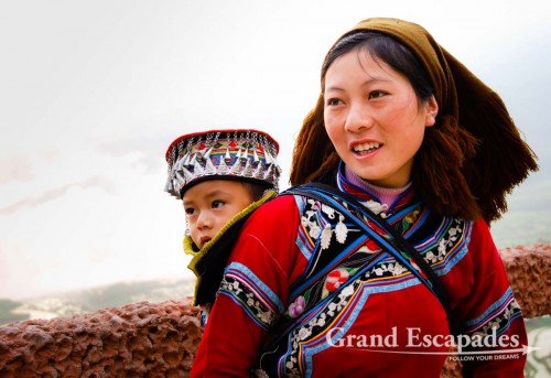 Woman at the Rice Terrasses of Yuanyang (here in Duoyishu), Yunnan, China