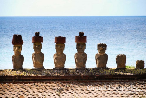 Ahu Akivi is special because its 7 Moai are the only ones that face the sea, Rapa Nui or Easter Island, Pacific