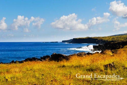 Landscape of Rapa Nui or Easter Island, Pacific