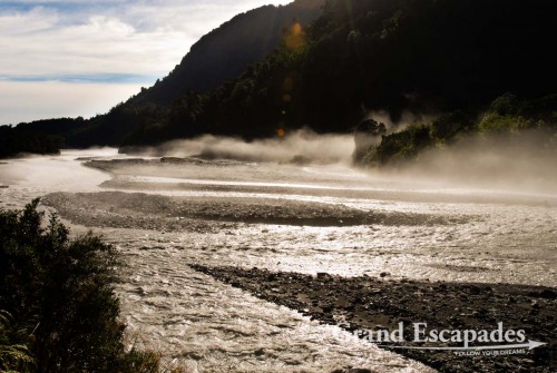 River streming from Franz Josef Glacier, South Island, New Zealand