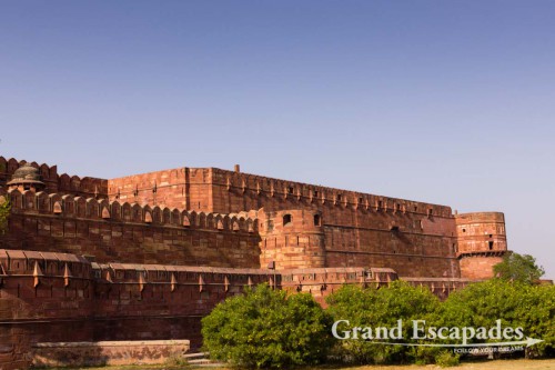 Outside Walls of the Red Fort near Lahore Gate, Agra, Rajasthan, India