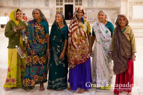 India Ladies at the Taj Mahal, Agra, Rajasthan, india