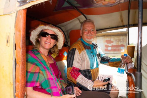 Paul & Jan in an Autorickshaw, Agra, India