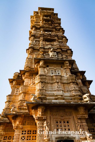 Jaya Stambha or Tower of Victory, Chittorgarh Fort, Chittorgarh, Rajasthan, India