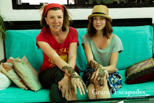 Heidi & Kelly getting a Henna Painting in Pushkar, Rajasthan, India