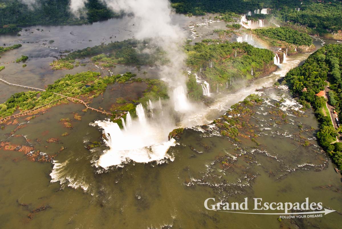 View form a helicopter, Iguazu Falls, Brazil - Travel Aficionados