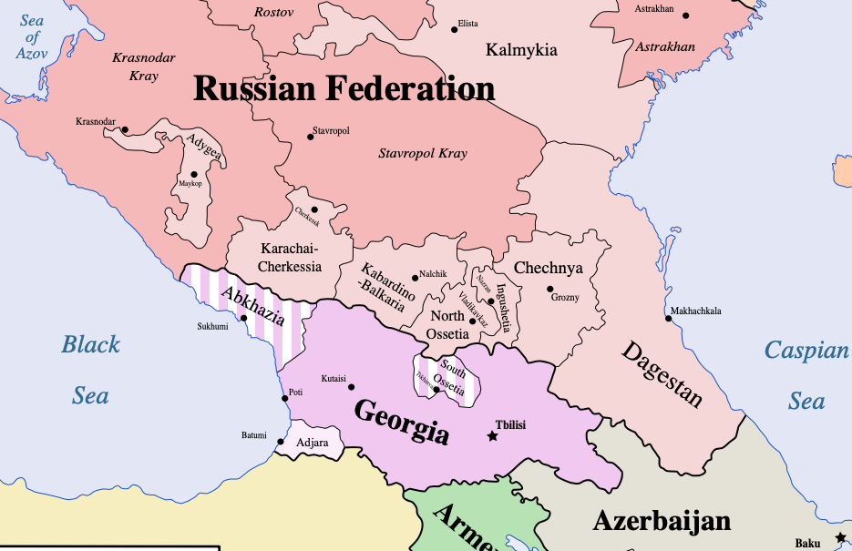 Caucasus Political Map 